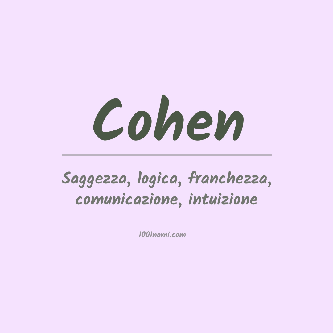 Significato del nome Cohen