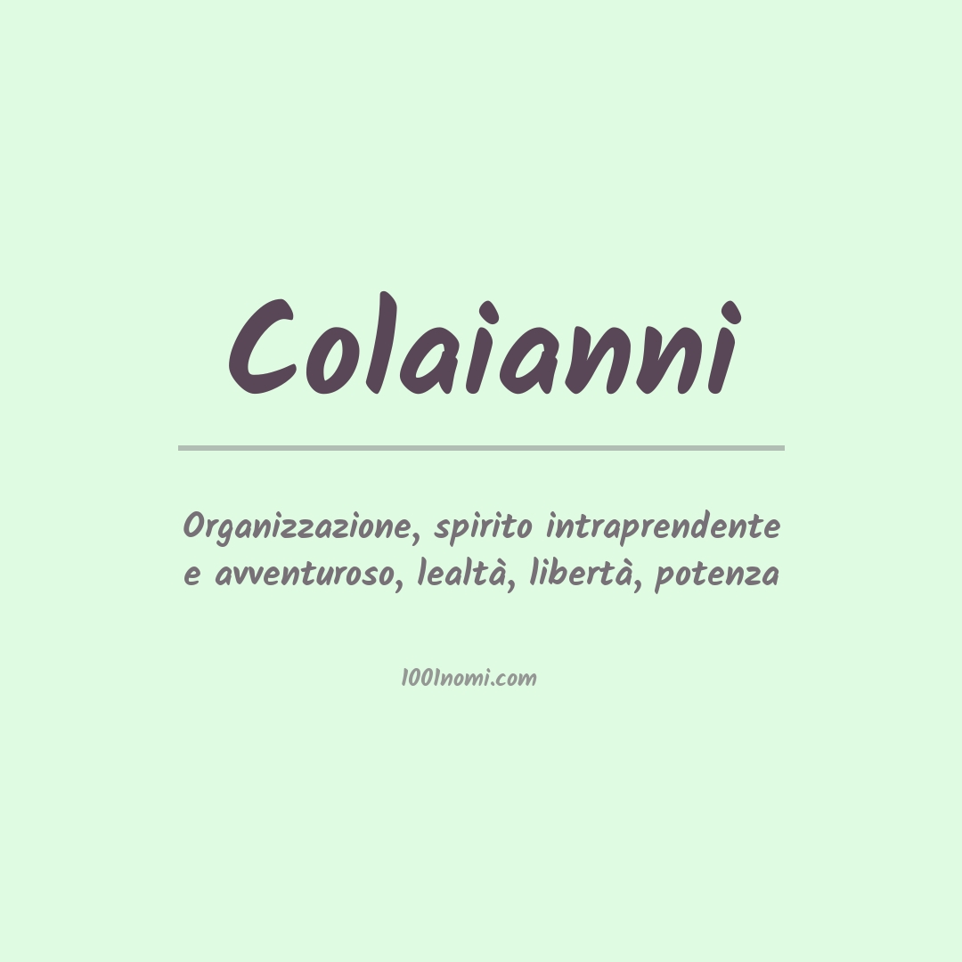 Significato del nome Colaianni