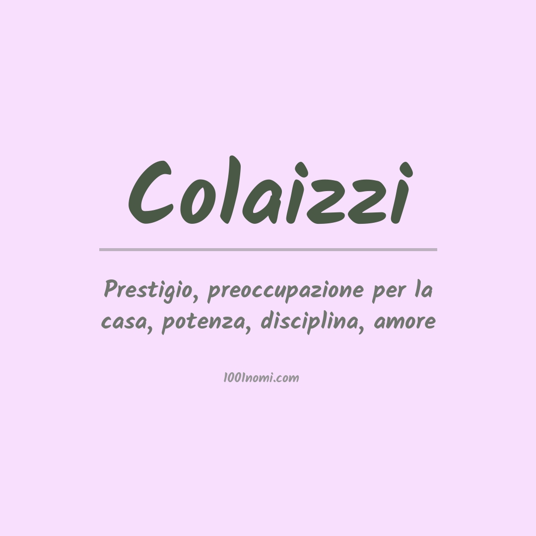 Significato del nome Colaizzi