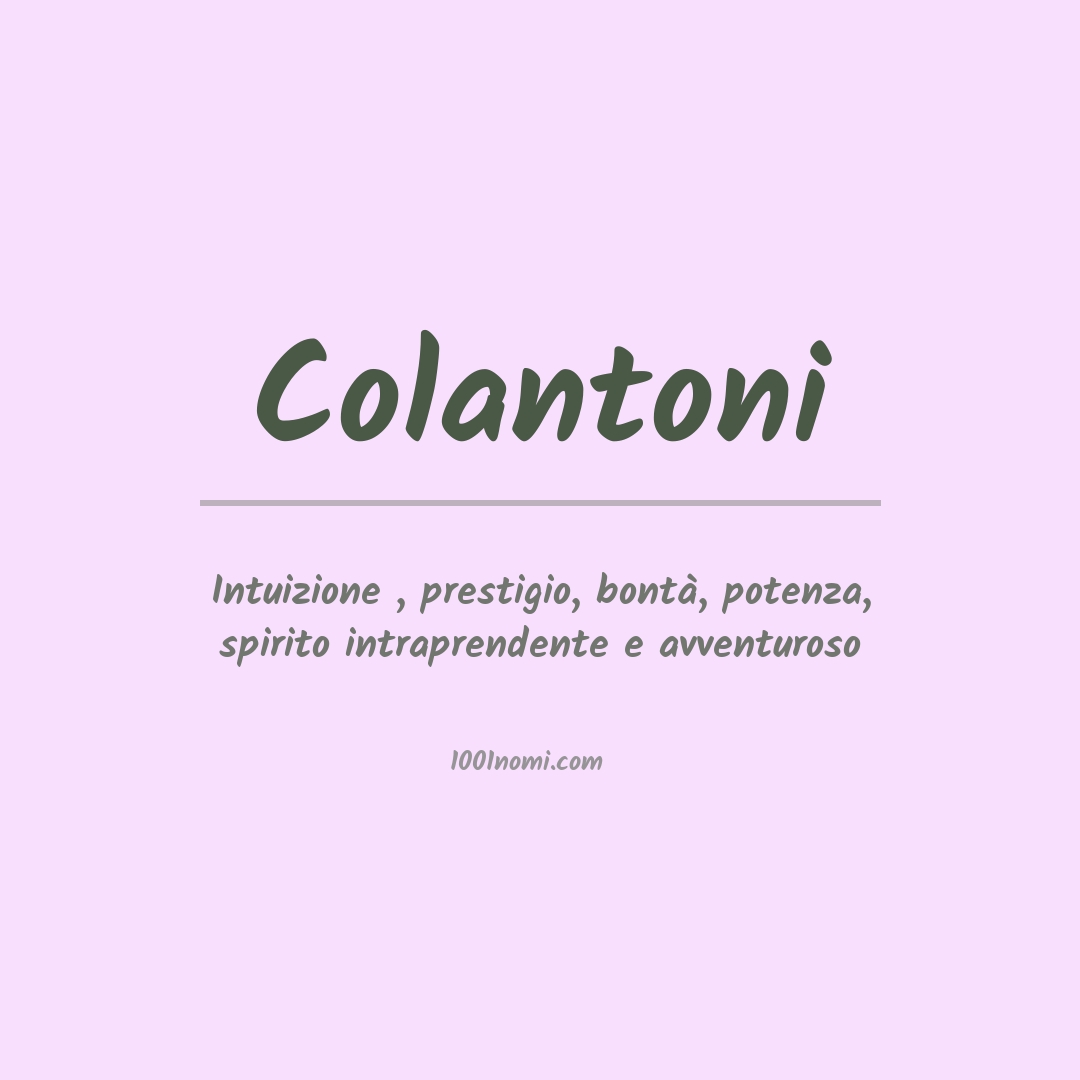 Significato del nome Colantoni