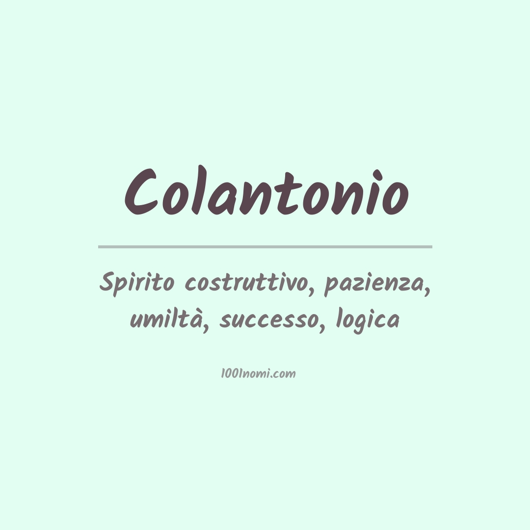 Significato del nome Colantonio