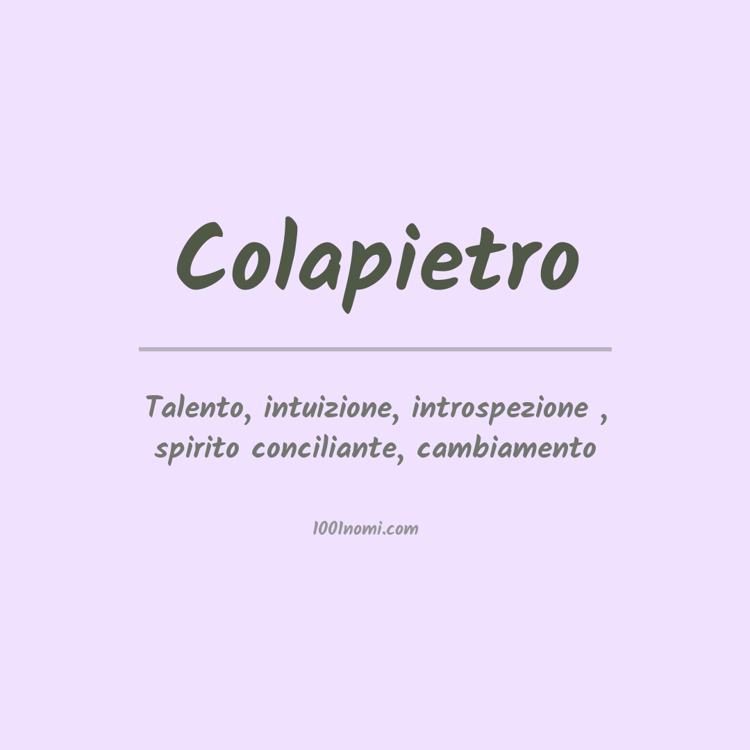 Significato del nome Colapietro