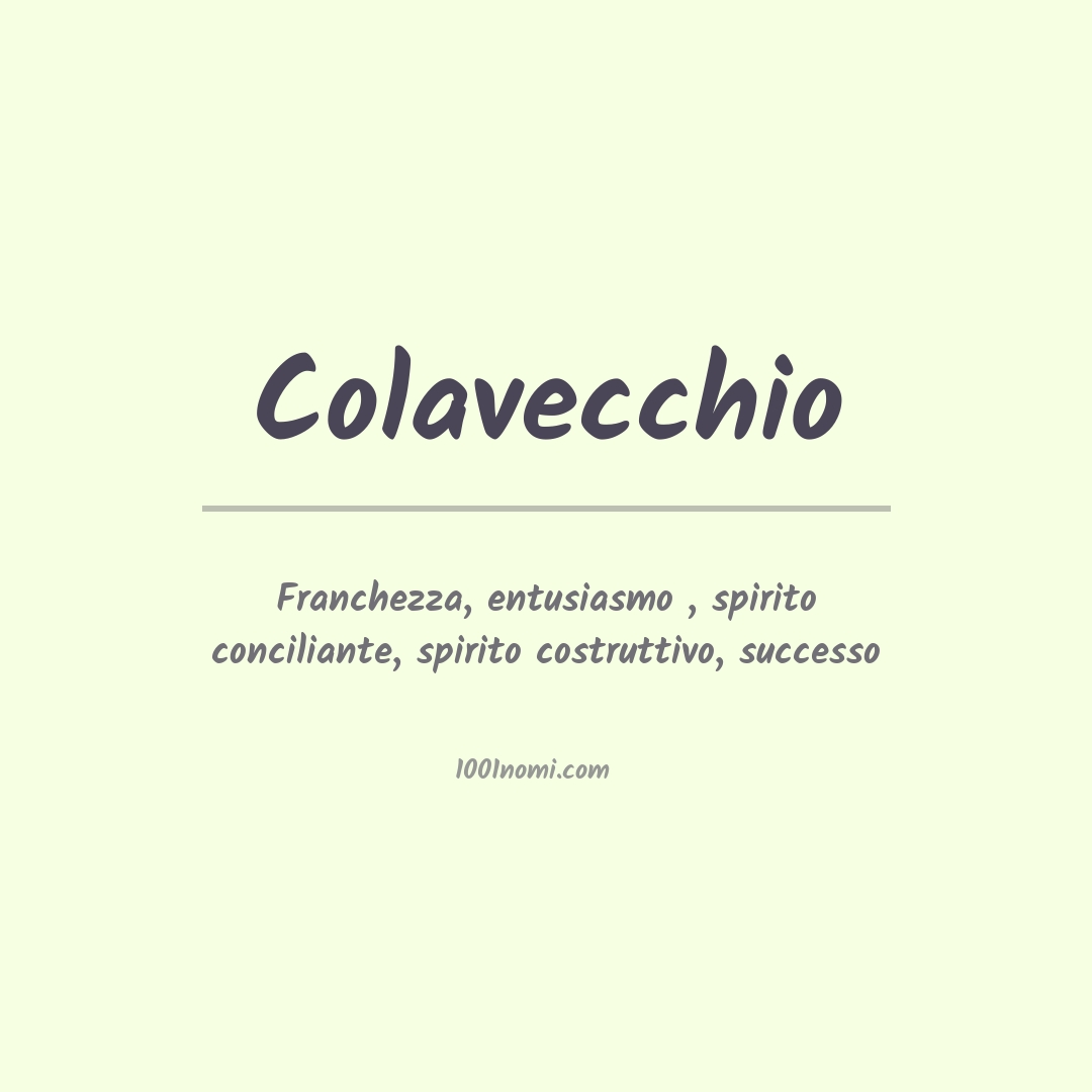 Significato del nome Colavecchio