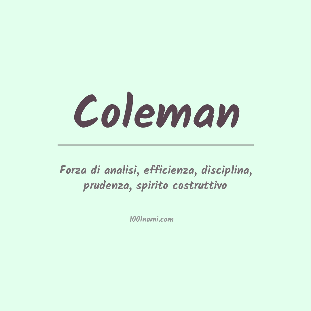 Significato del nome Coleman