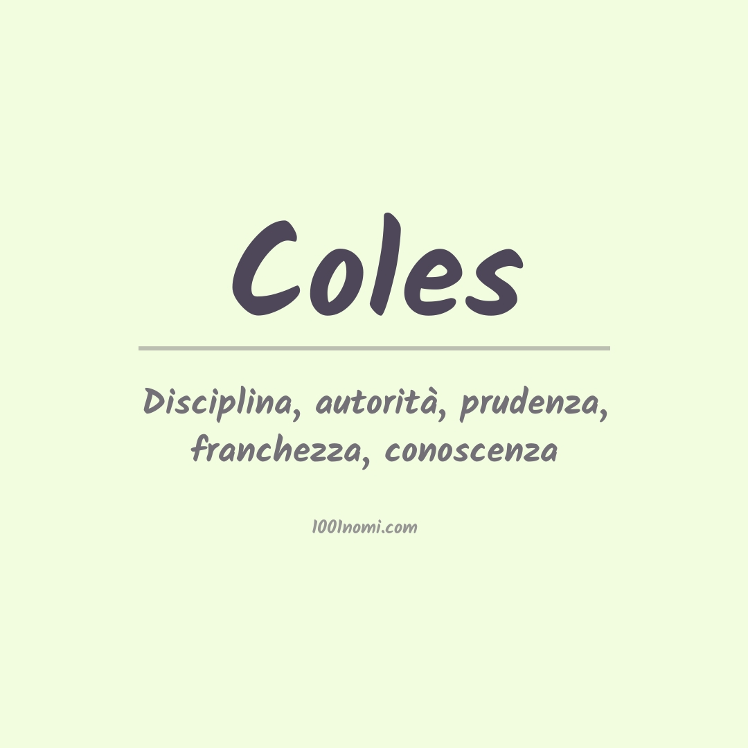 Significato del nome Coles