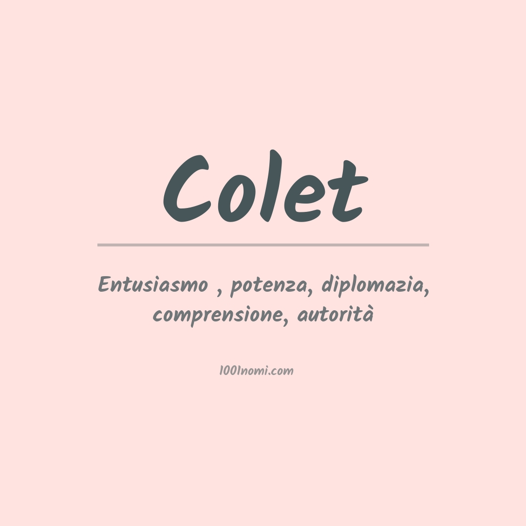 Significato del nome Colet Significato del nome Colet