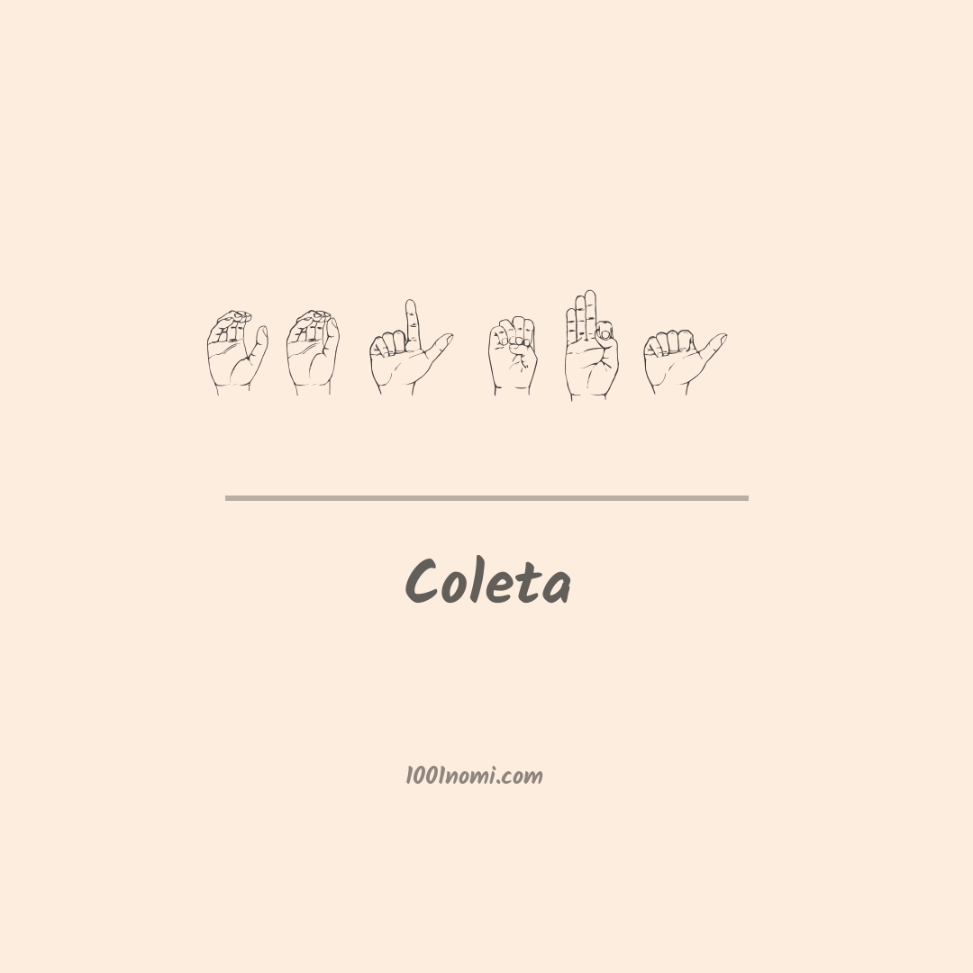 Coleta nella lingua dei segni Coleta nella lingua dei segni