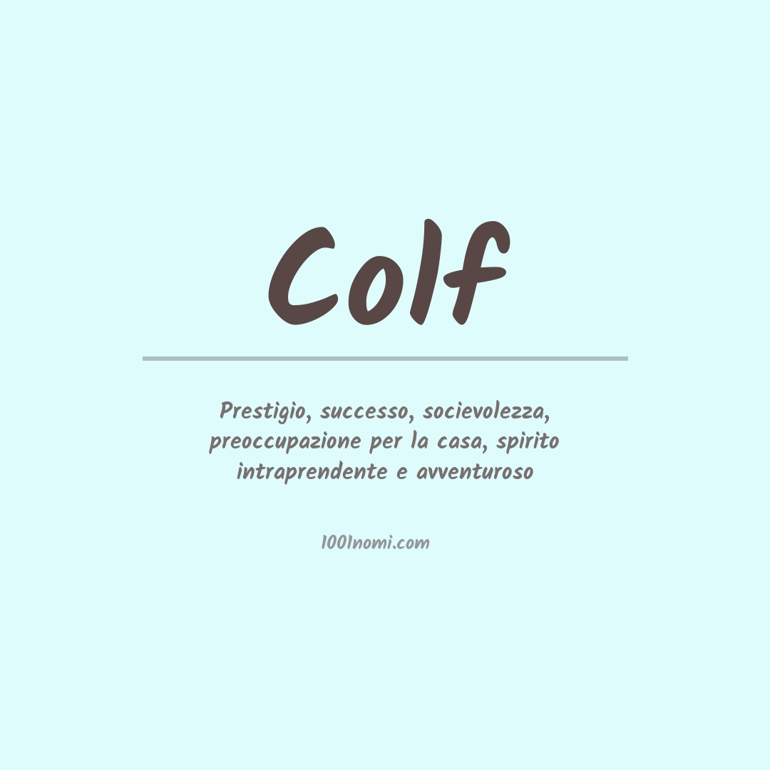 Significato del nome Colf