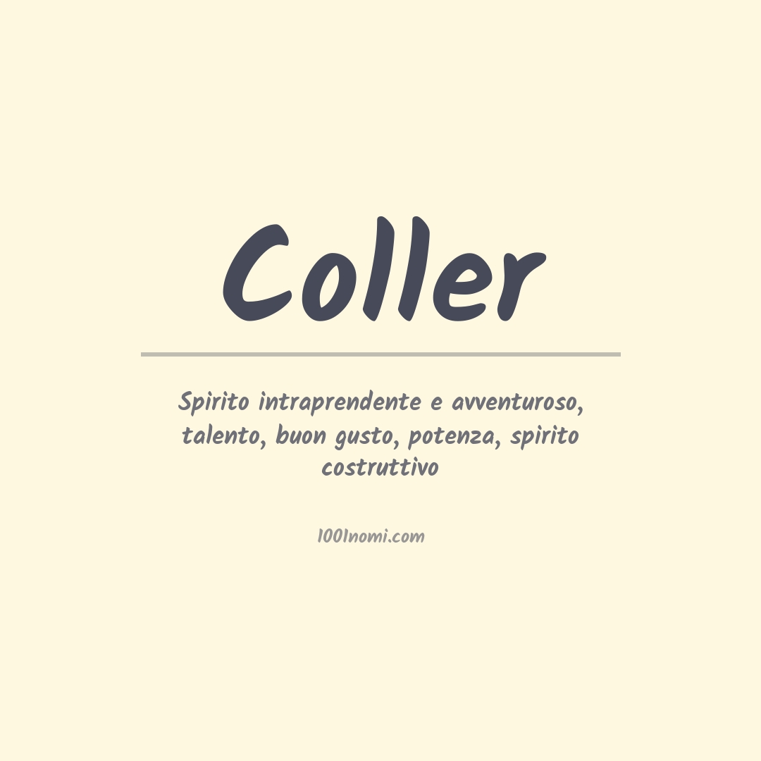 Significato del nome Coller