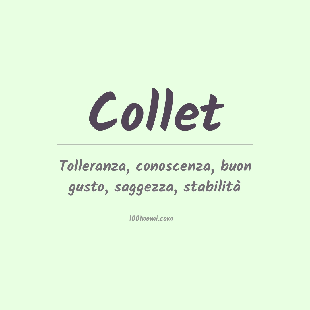 Significato del nome Collet