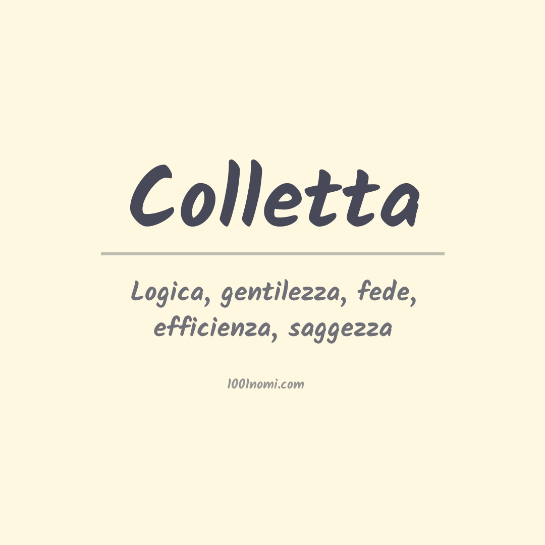 Significato del nome Colletta