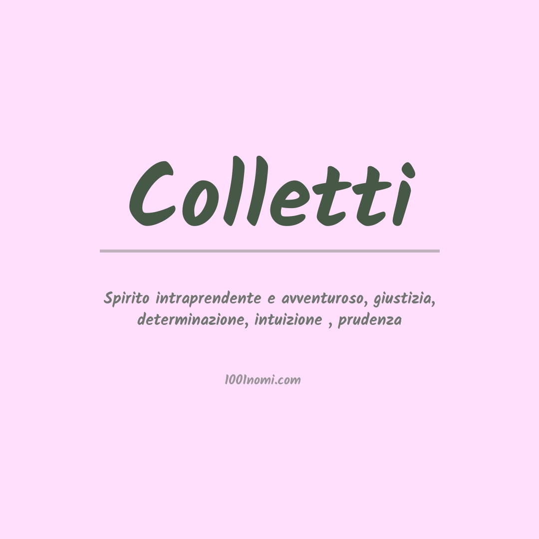 Significato del nome Colletti