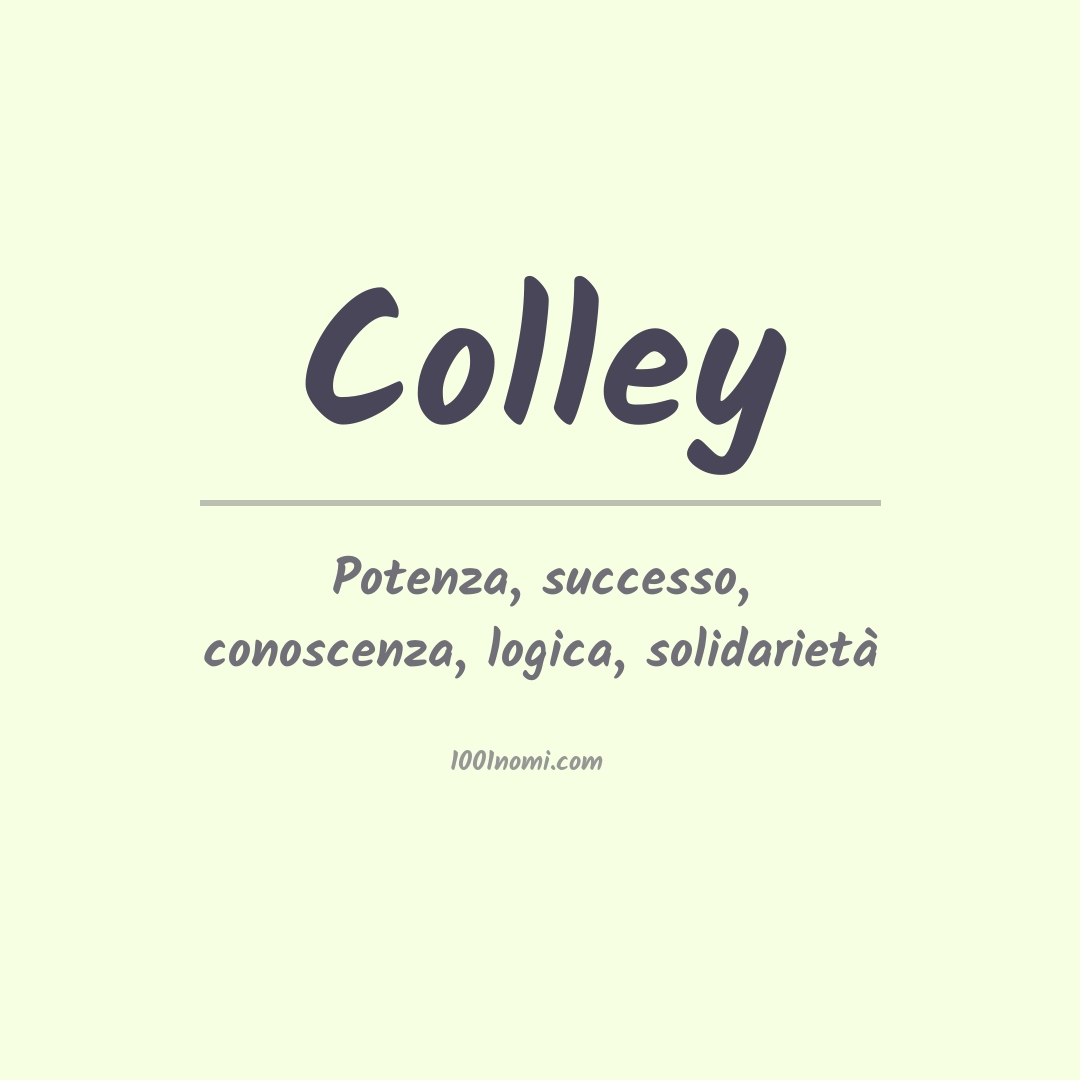 Significato del nome Colley
