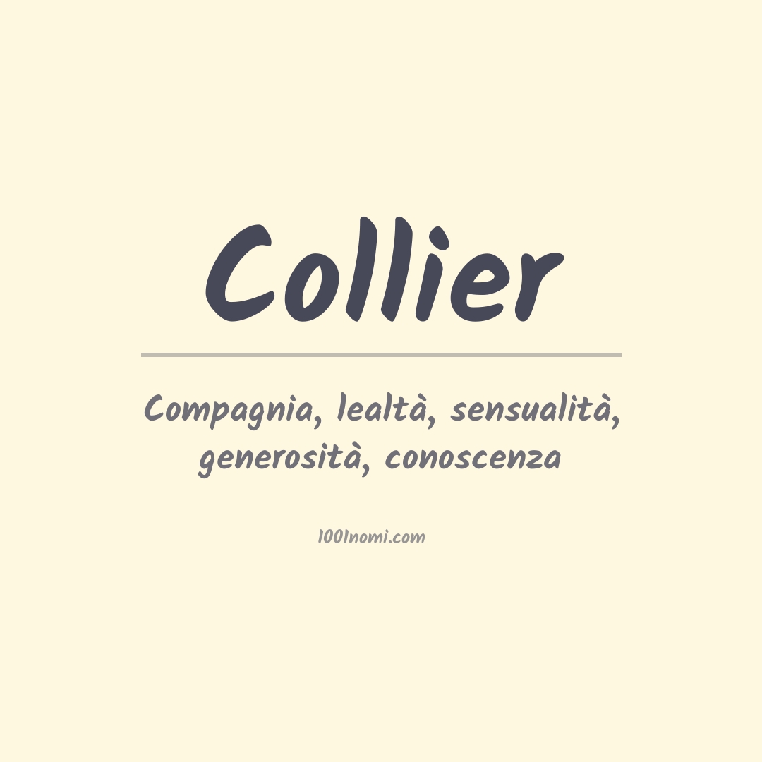 Significato del nome Collier