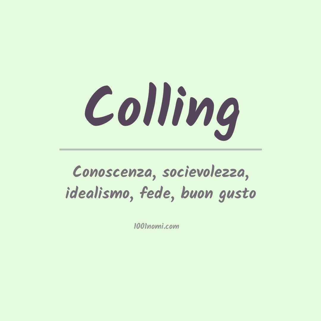 Significato del nome Colling