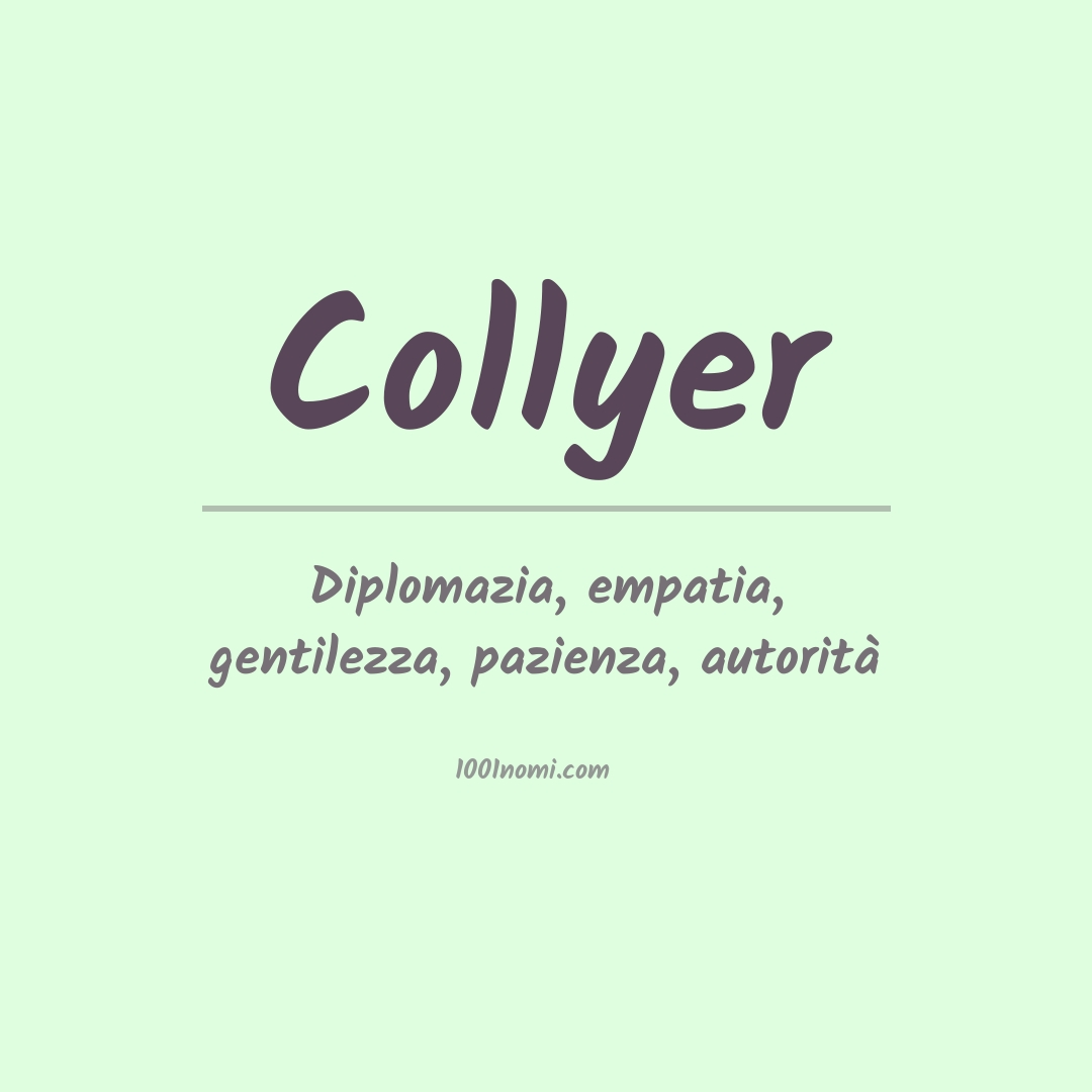 Significato del nome Collyer