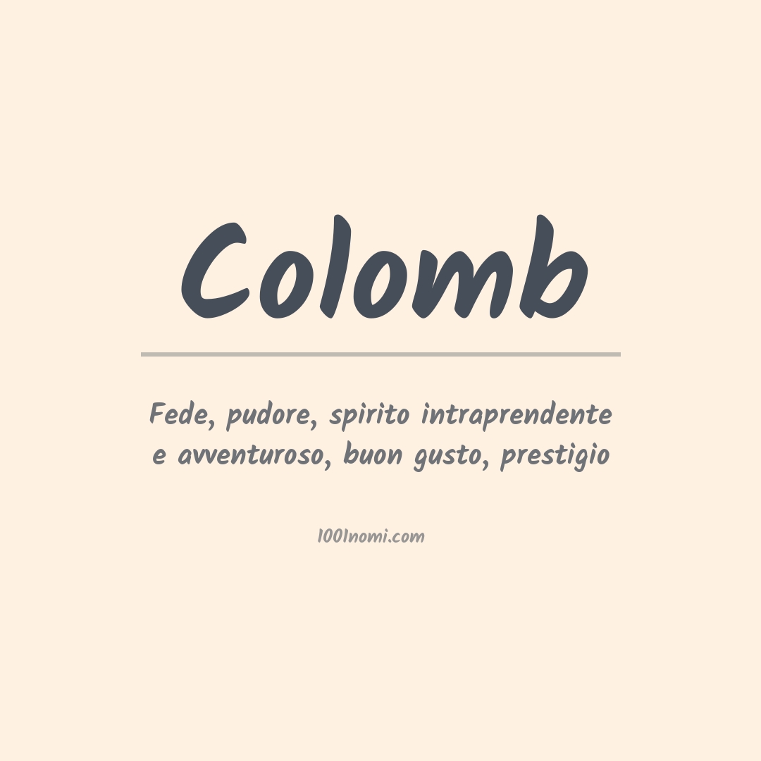 Significato del nome Colomb