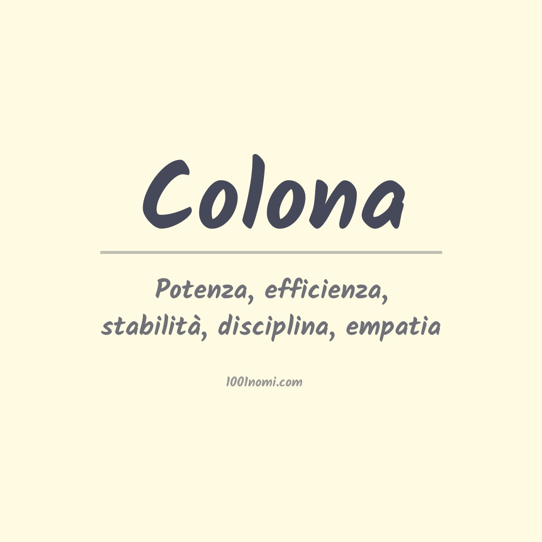 Significato del nome Colona