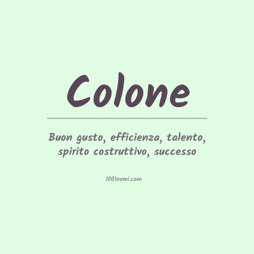 Significato del nome Colone