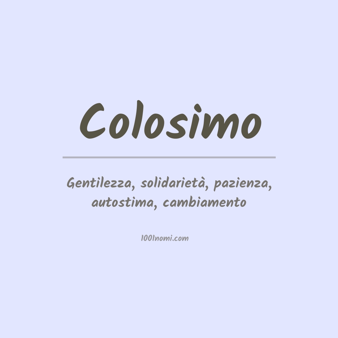 Significato del nome Colosimo