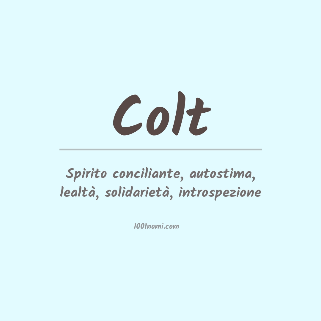 Significato del nome Colt