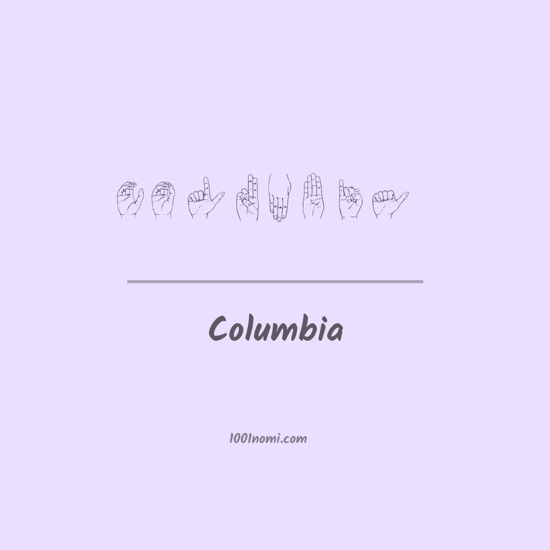 Columbia nella lingua dei segni