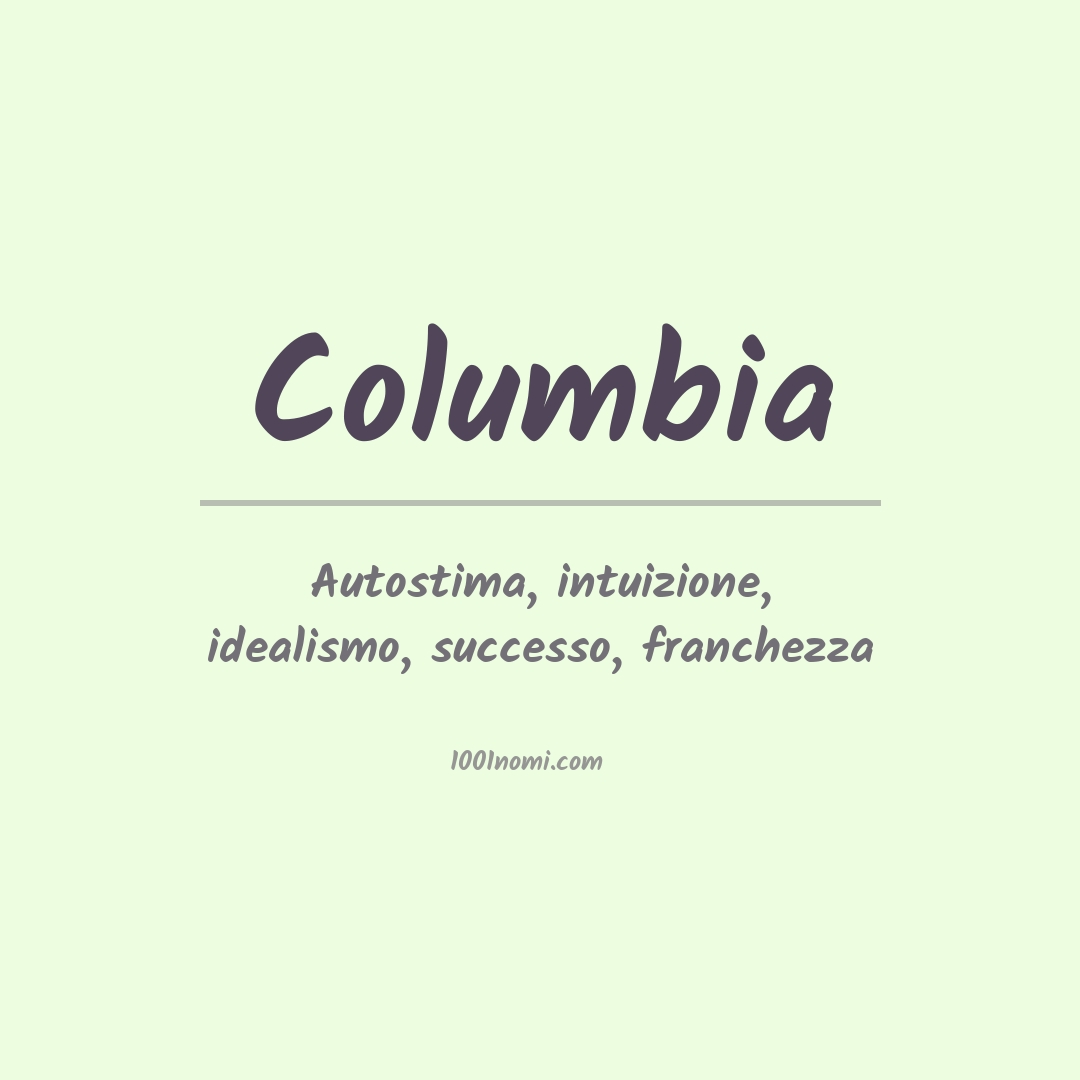 Significato del nome Columbia