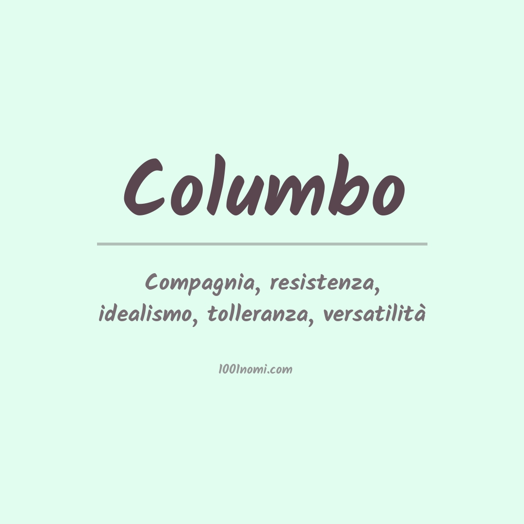 Significato del nome Columbo