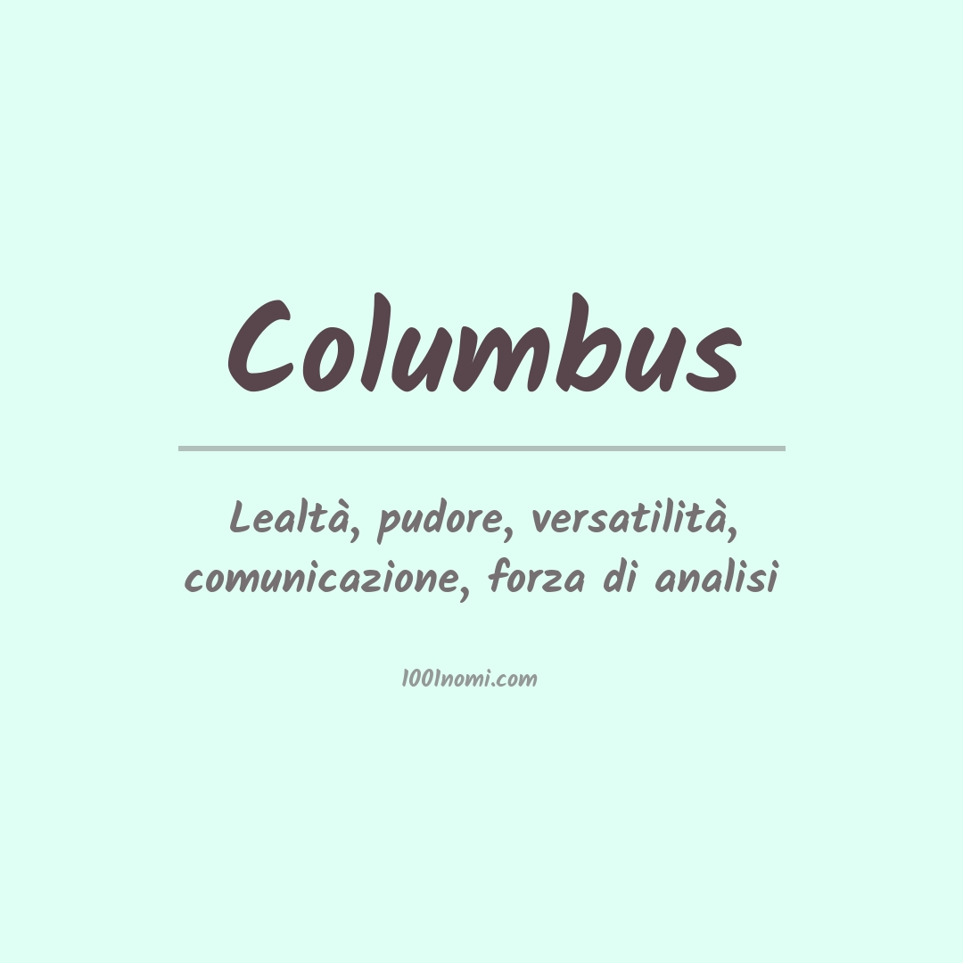 Significato del nome Columbus