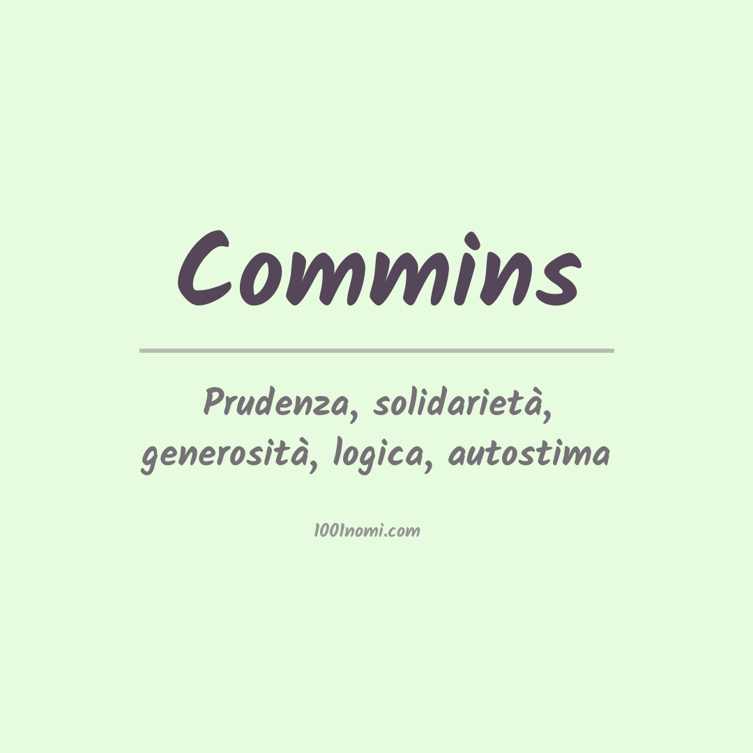 Significato del nome Commins