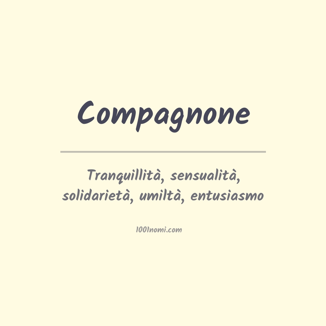 Significato del nome Compagnone