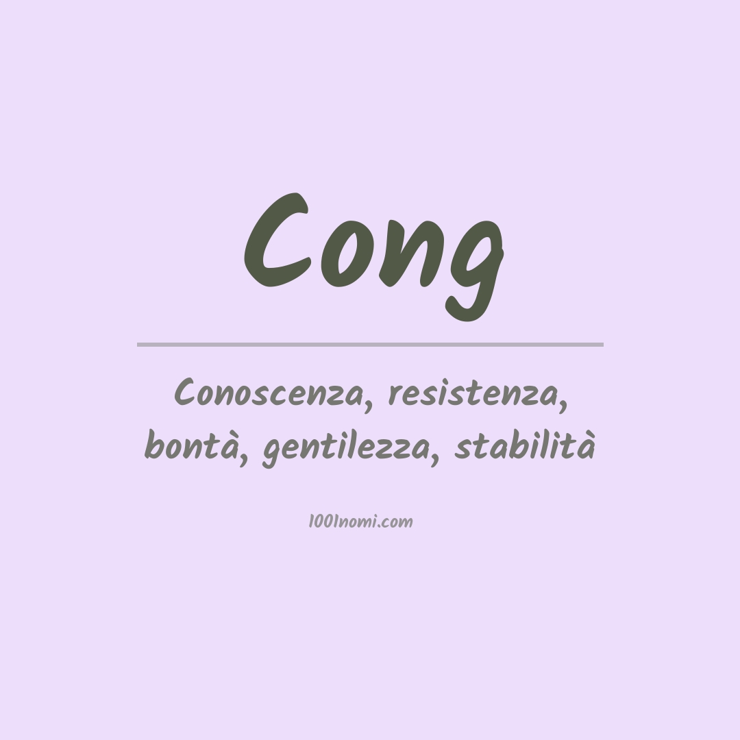 Significato del nome Cong