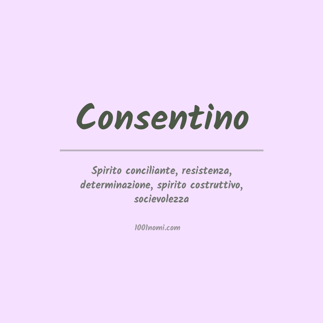 Significato del nome Consentino