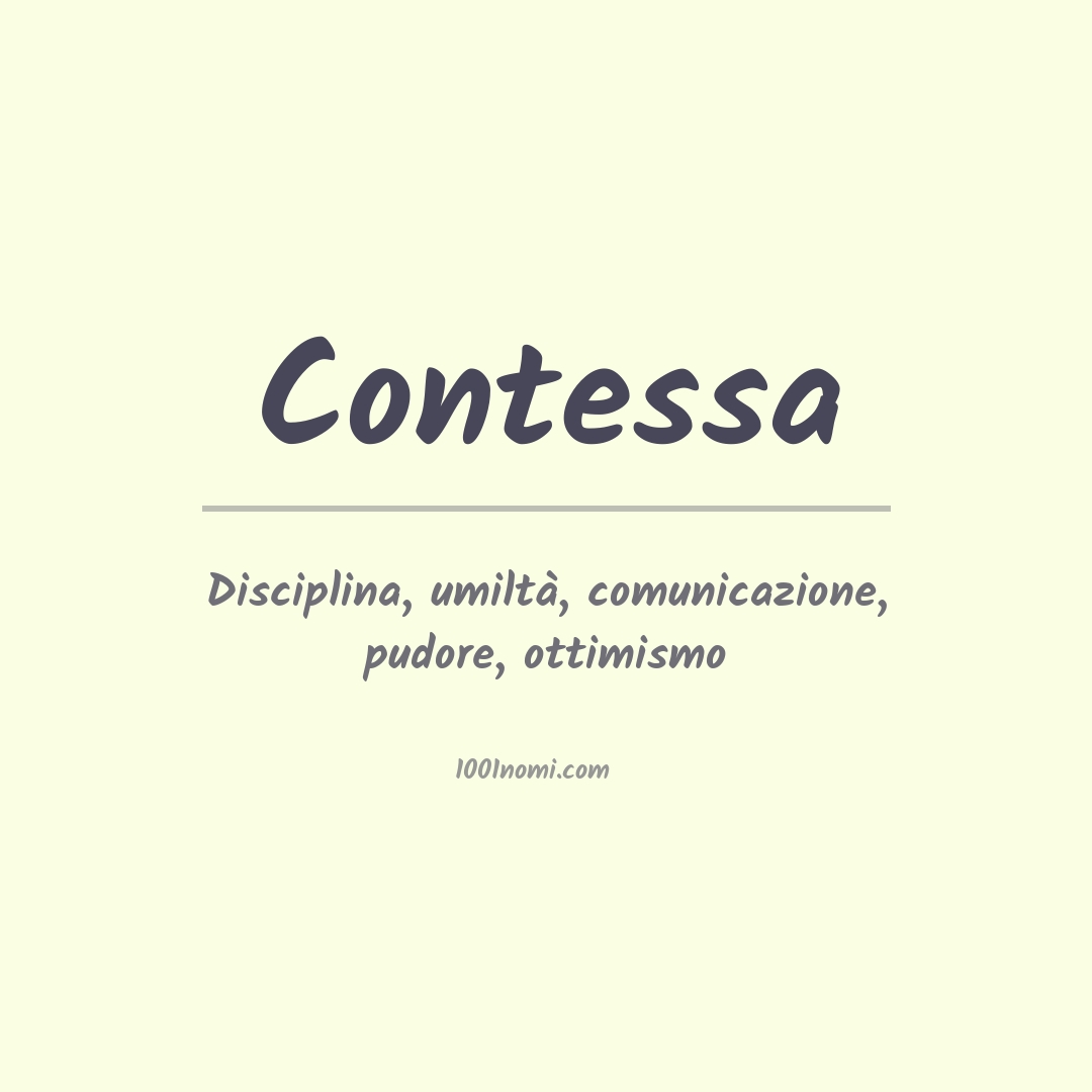 Significato del nome Contessa