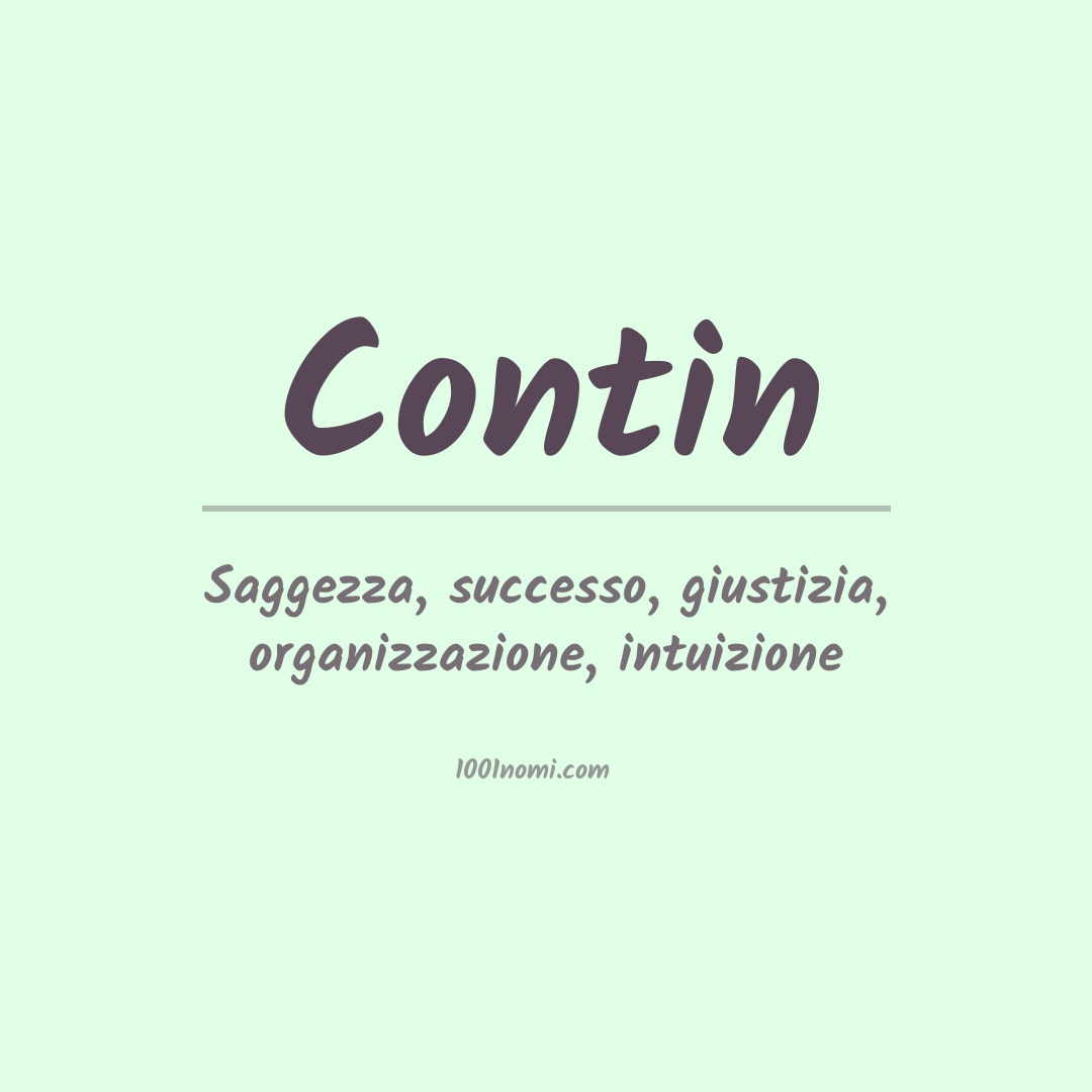 Significato del nome Contin Significato del nome Contin