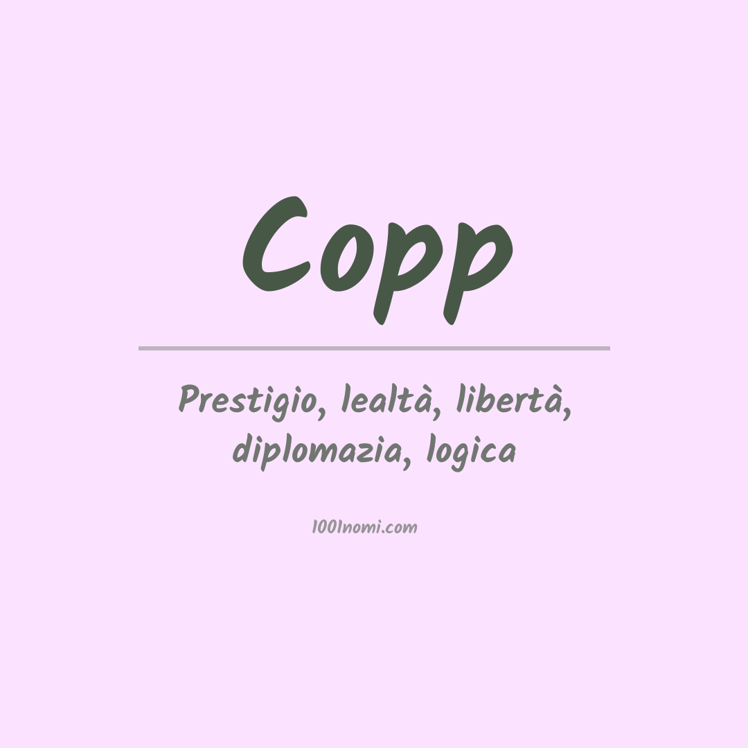 Significato del nome Copp