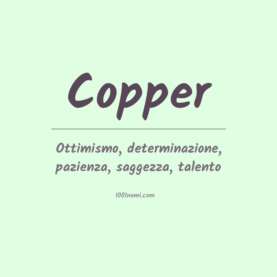 Significato del nome Copper