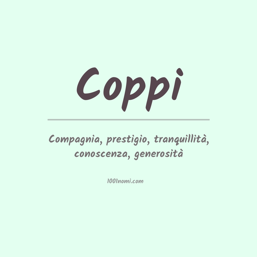 Significato del nome Coppi