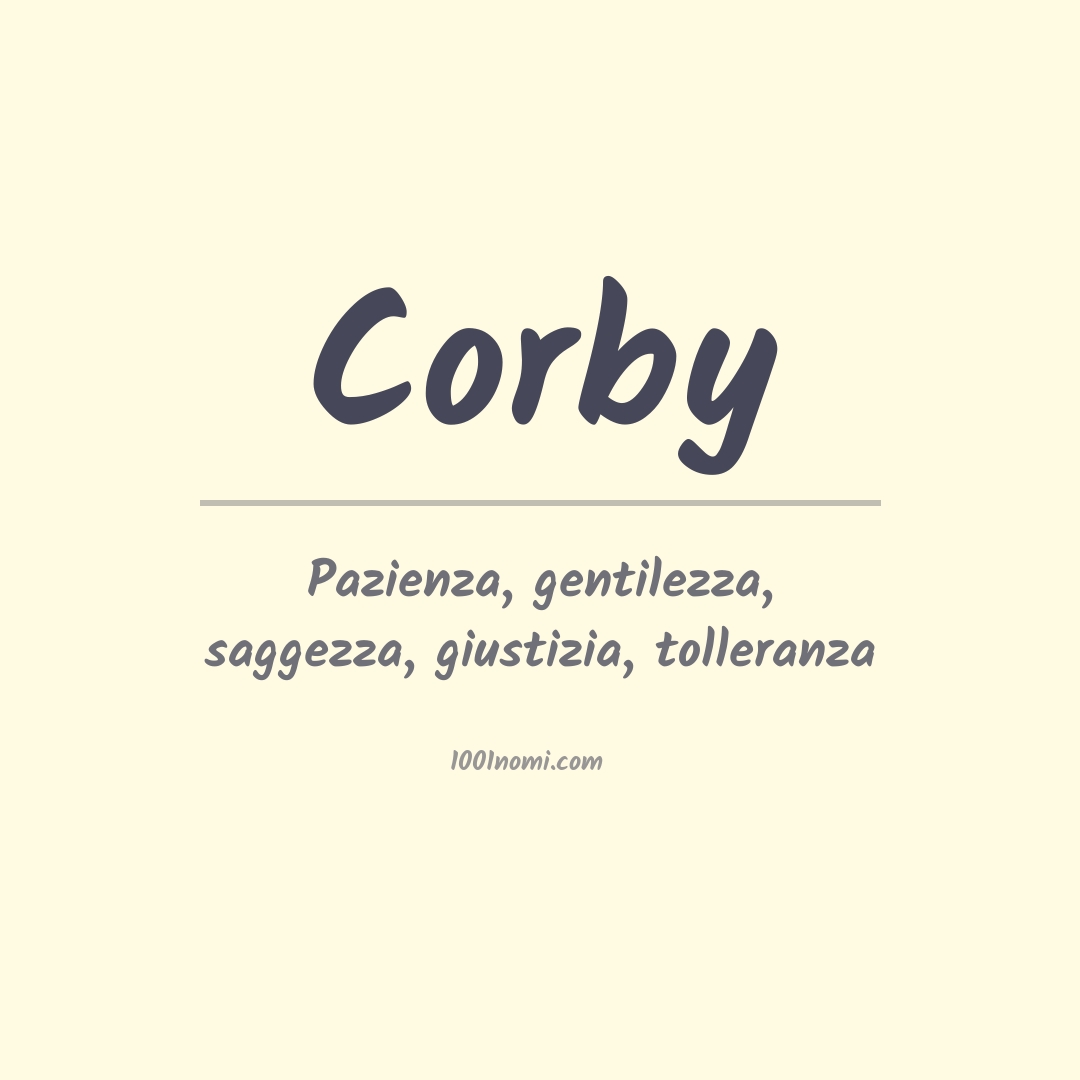 Significato del nome Corby