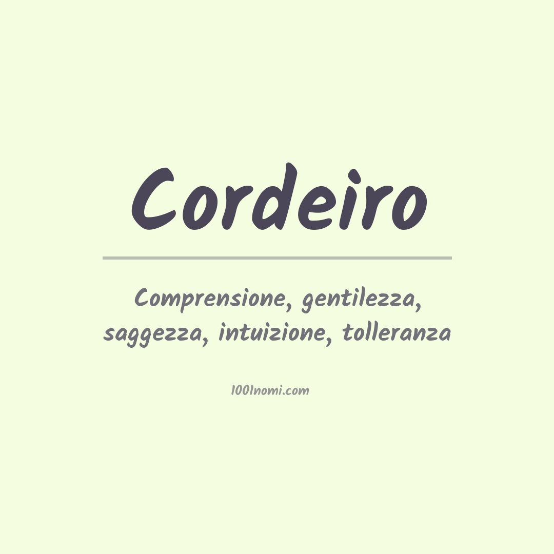 Significato del nome Cordeiro