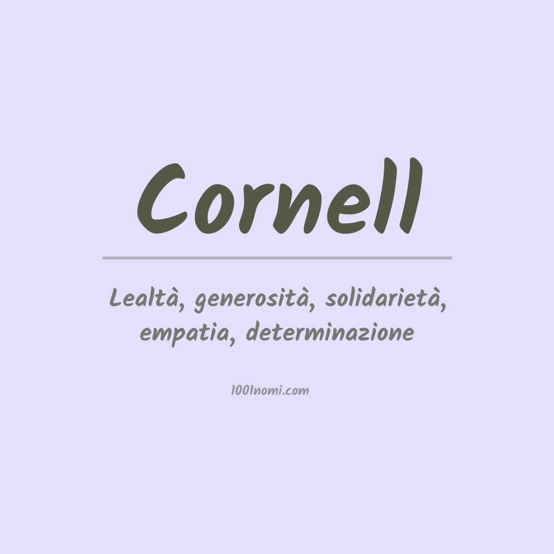 Significato del nome Cornell