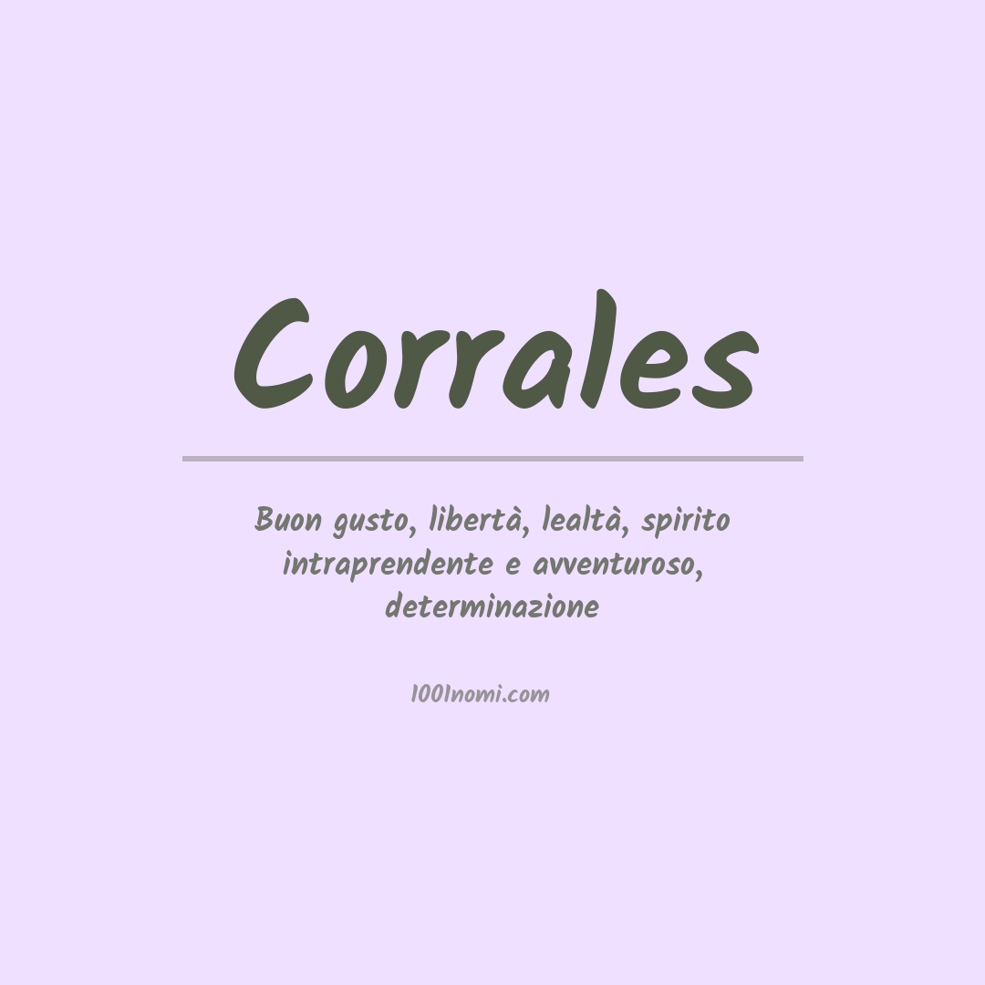 Significato del nome Corrales