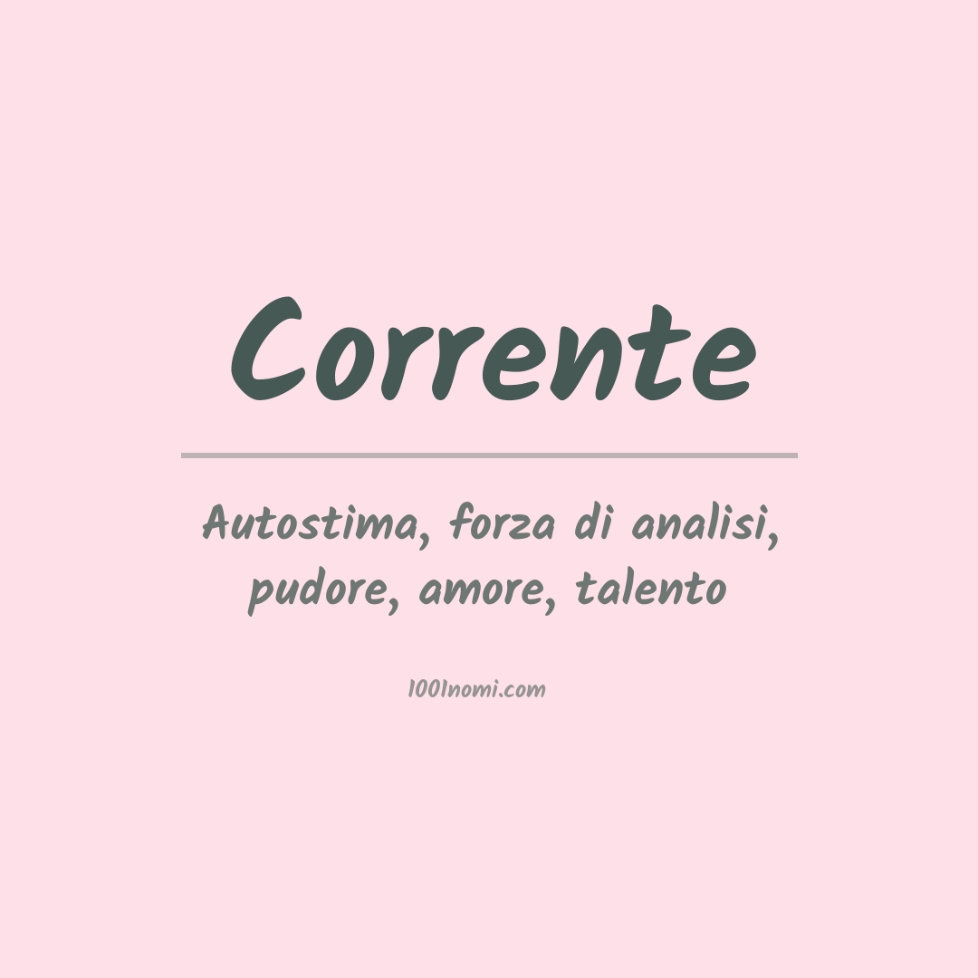 Significato del nome Corrente