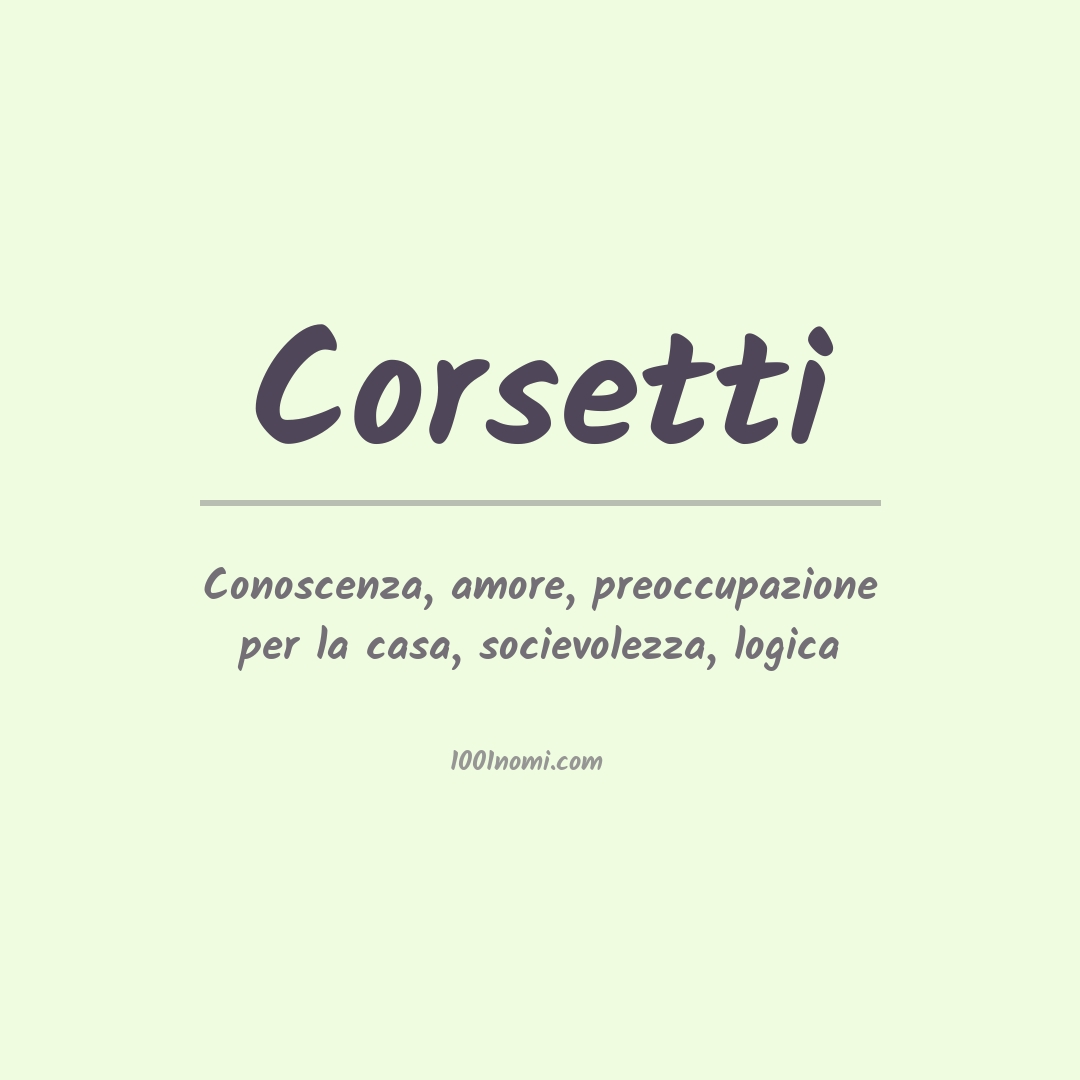 Significato del nome Corsetti