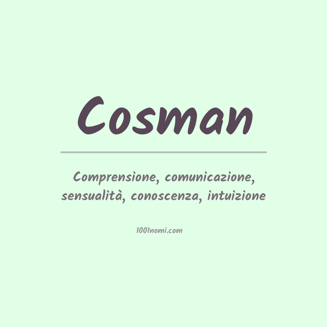 Significato del nome Cosman