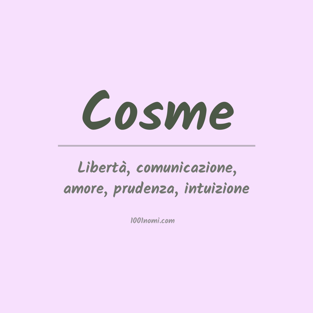 Significato del nome Cosme