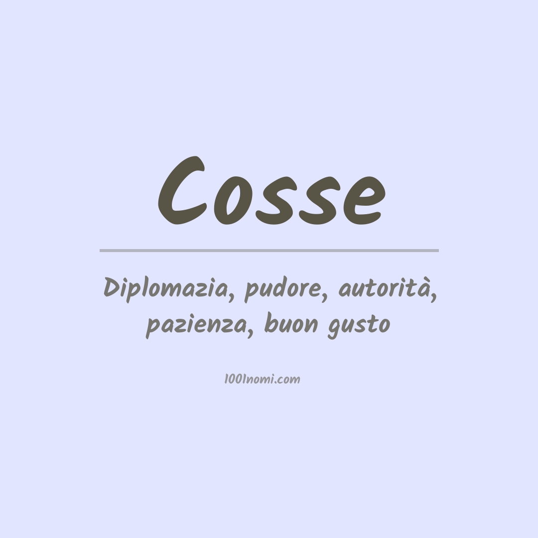 Significato del nome Cosse