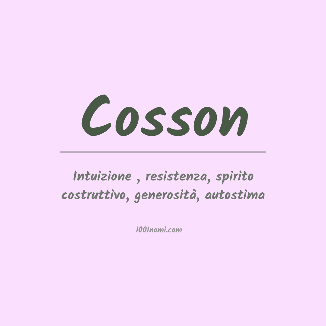 Significato del nome Cosson