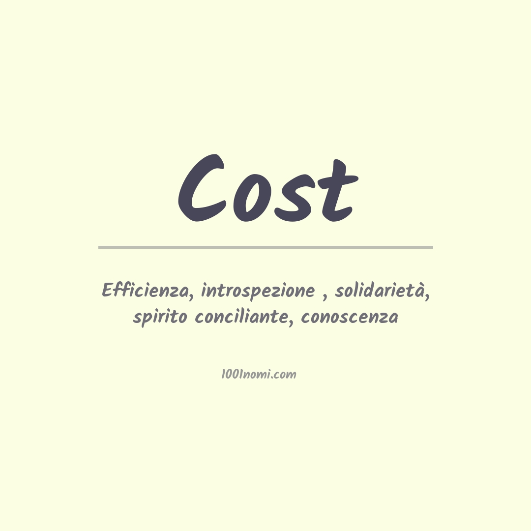 Significato del nome Cost