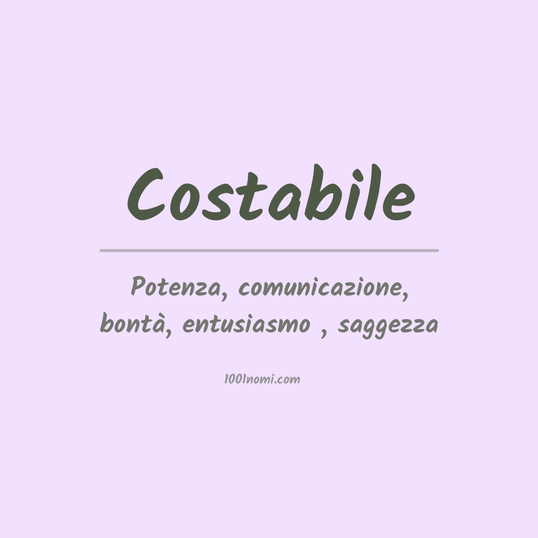 Significato del nome Costabile